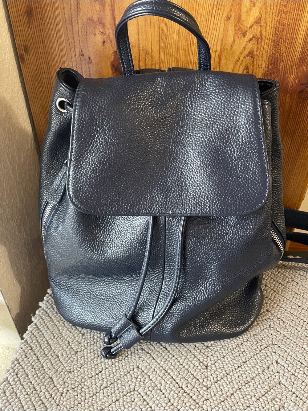 Boyatu Leather Black Backpack